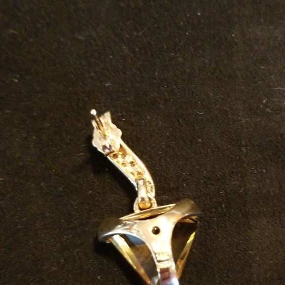 Diamonds and Citrine Custom 14kt earrings - Picture 5 of 7